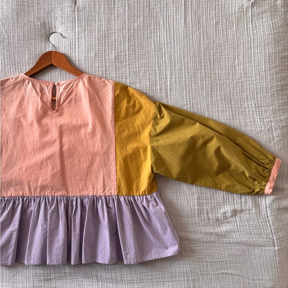 Colorblock 3/4 Sleeve peplum Top by LF Markey (Devon Top) - Picture 8 of 12